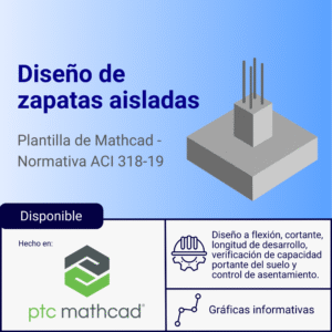 Plantilla Mathcad de diseño de zapatas aisladas de hormigón armado - ACI 318-19